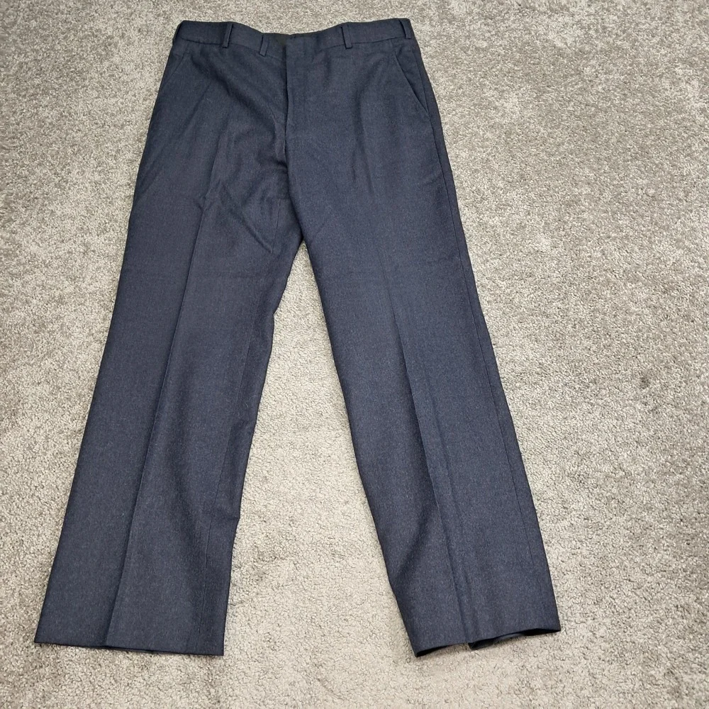Hart Schaffner Marx Mens Pure Virgin Wool 2 Piece Suit Charcoal Gray 34x29